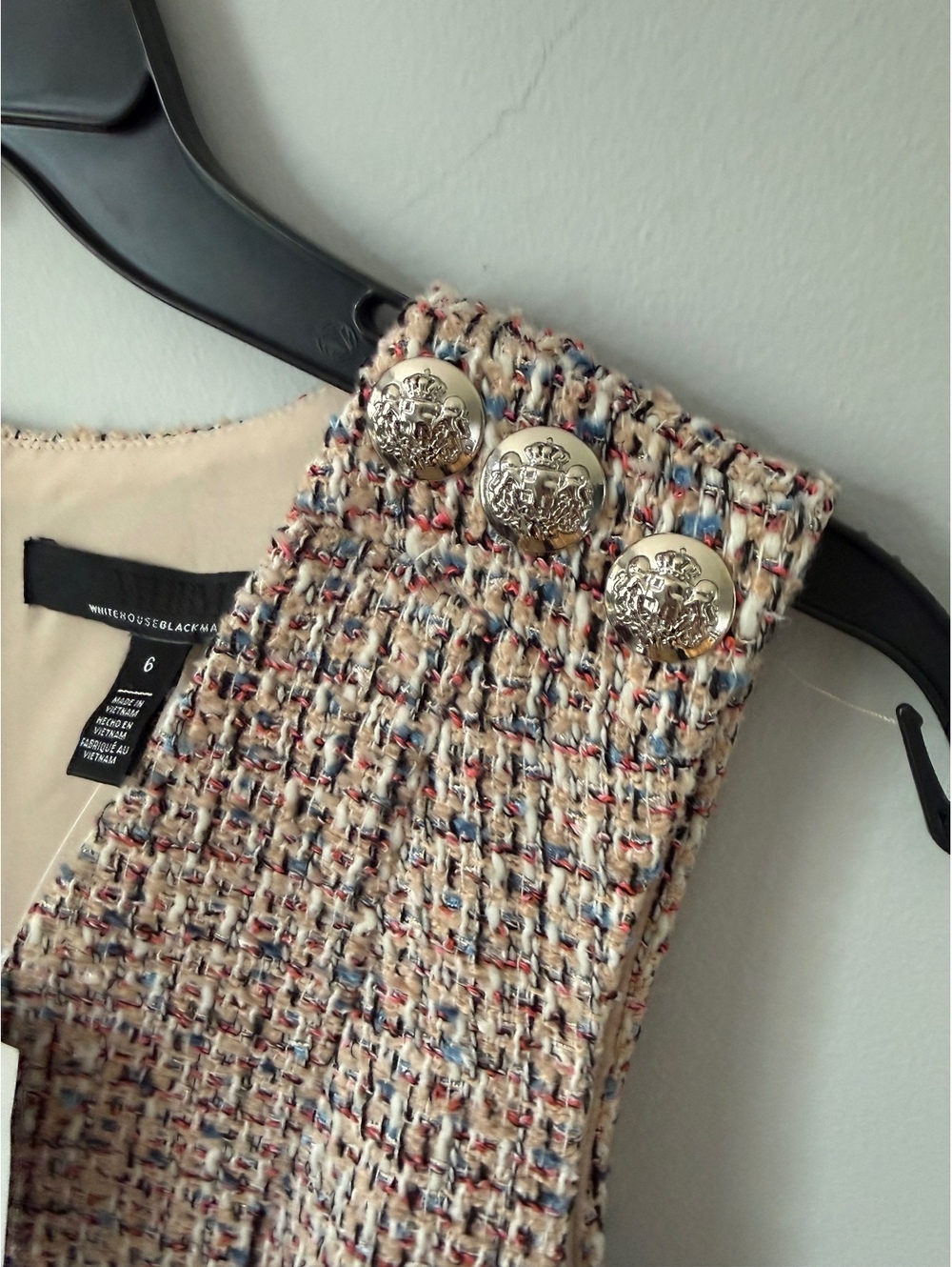 WHBM Tweed Multi Color Sheath Dress Women’s Size 6 NWT - Picture 5 of 7